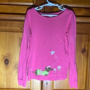 Gymboree Girls Pink Dog Long Sleeve Shirt
